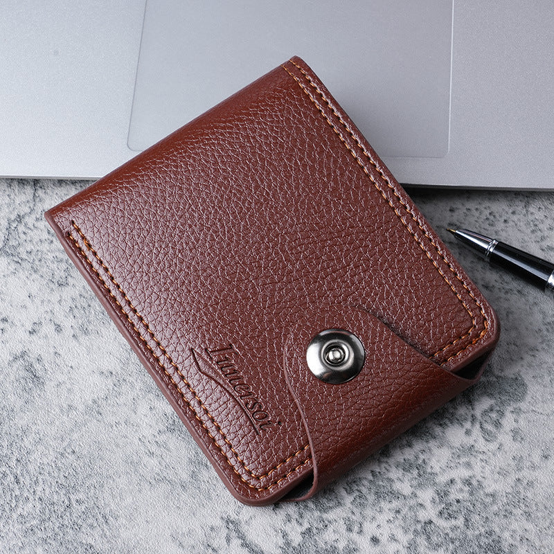 Wholesale Chic Men S Black PU Leather Multi Card Slot Short Wallet With Zipper Coin Pocket Casual Everyday Accessory Gift Boutique Resale