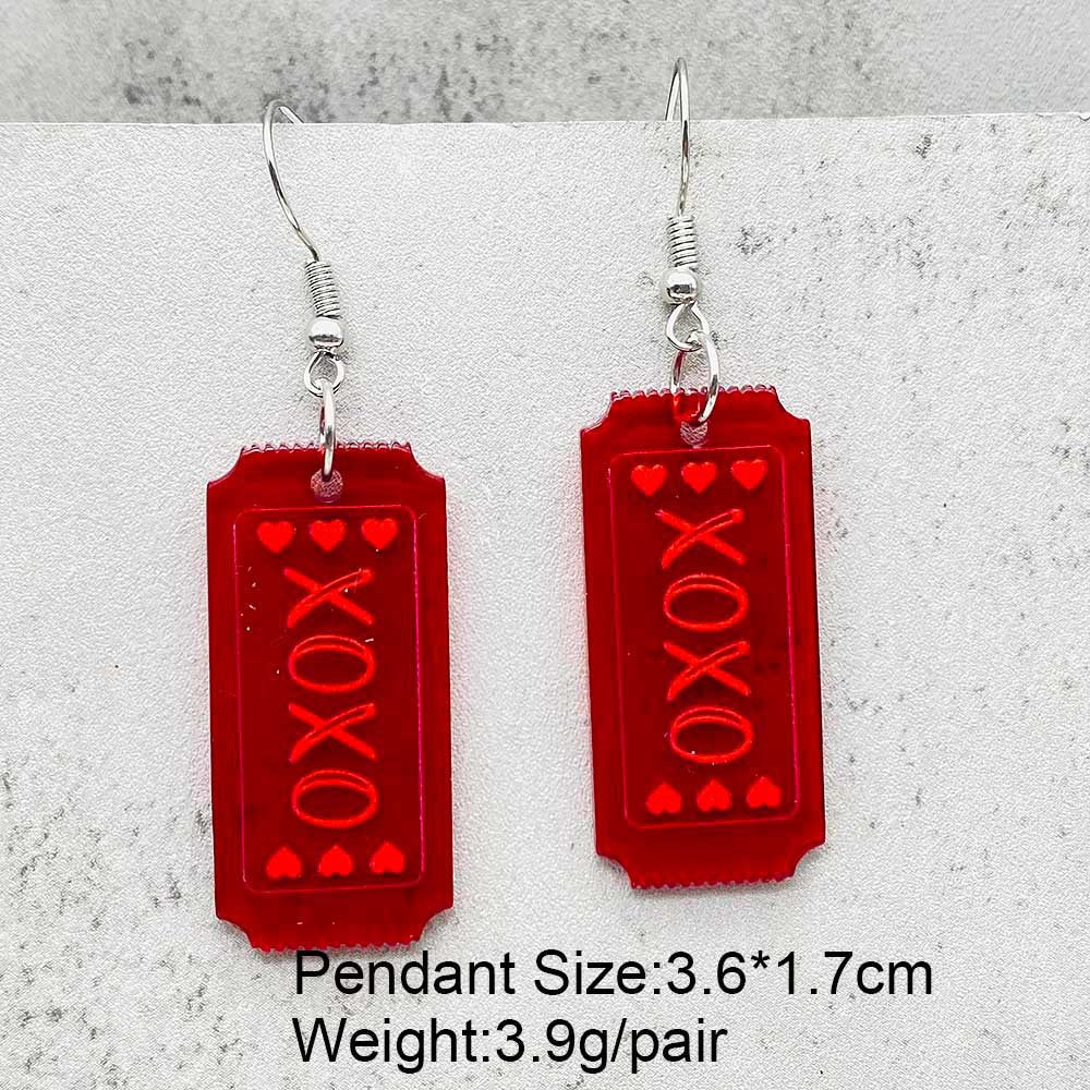 Wholesale Valentine's Day  Leopard Love Pendant Earrings