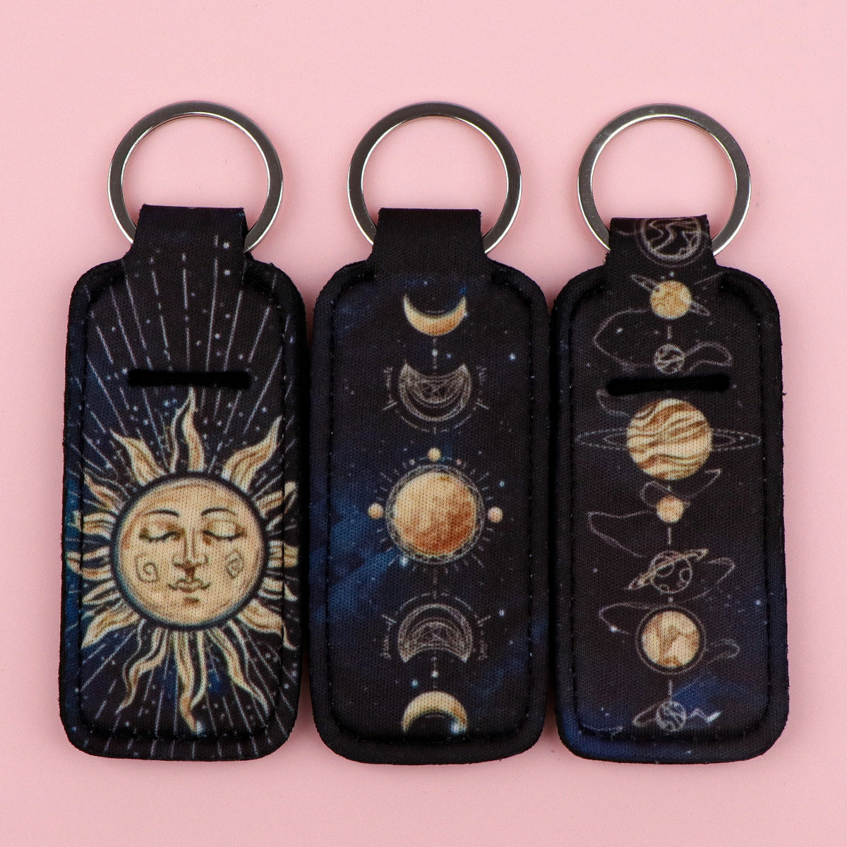 Wholesale 6pcs Moon Phase Lipstick Cover Keychain