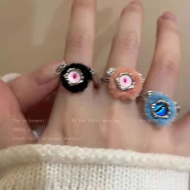 Wholesale Funny little monster plush ring