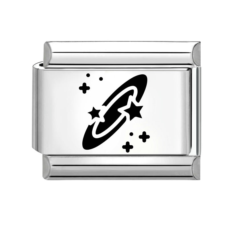 Wholesale Italian Charm Bracelet 9mm DIY Splicing Creative Pattern Stainless Steel Composable Bracelet