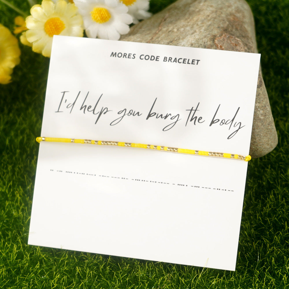 Bracelet fin Bohemian Morse Code en gros