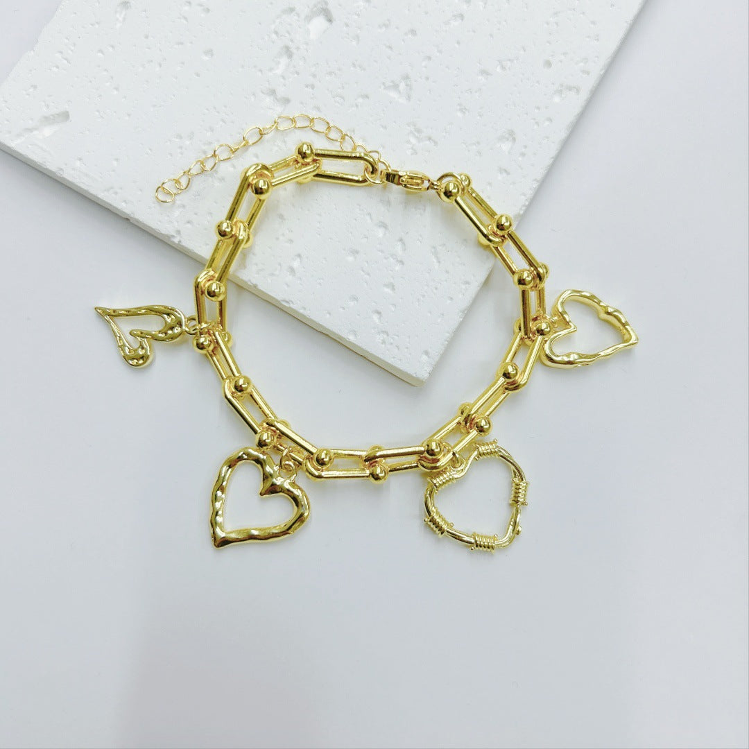 Wholesale  Retro Wings Love Heart &  Butterfly &  Five-pointed Star Horseshoe Bracelet