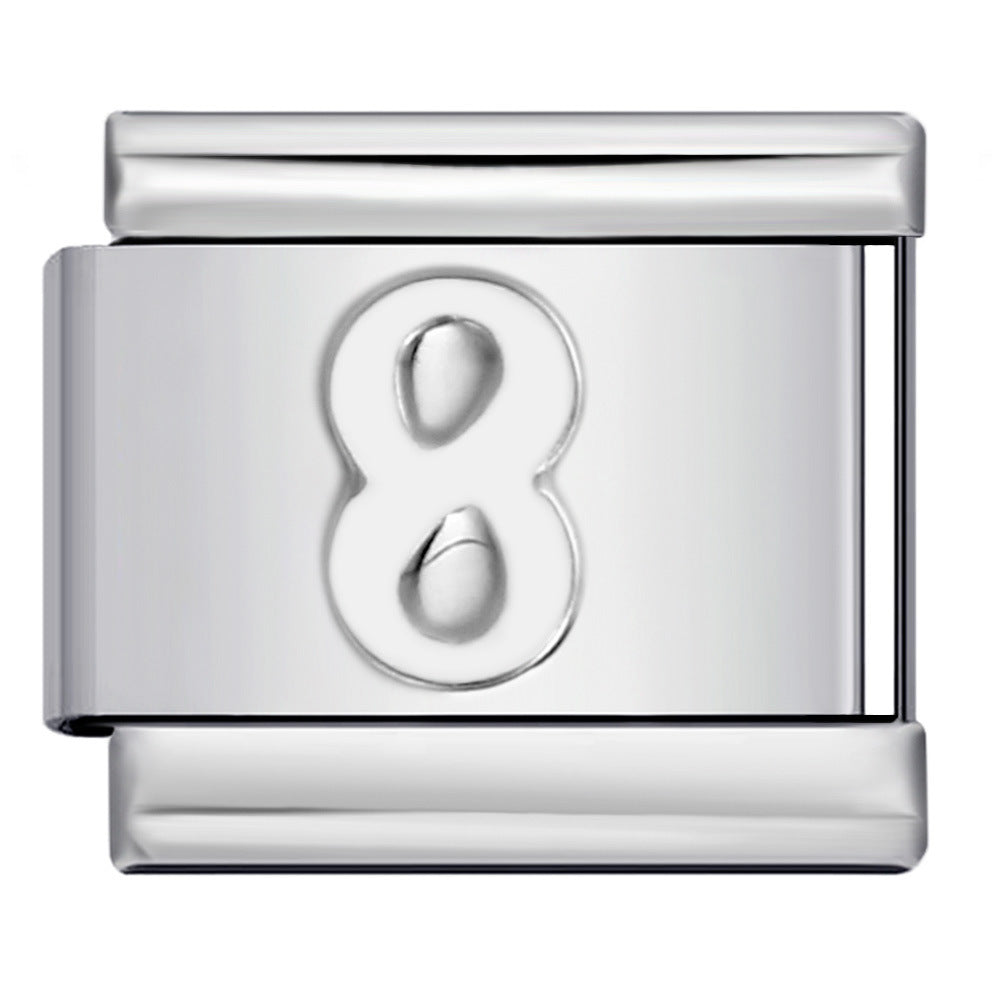 Wholesale Italian Charm Bracelet 9mm DIY Splicing Removable Arabic Numerals Stainless Steel Composable Bracelet