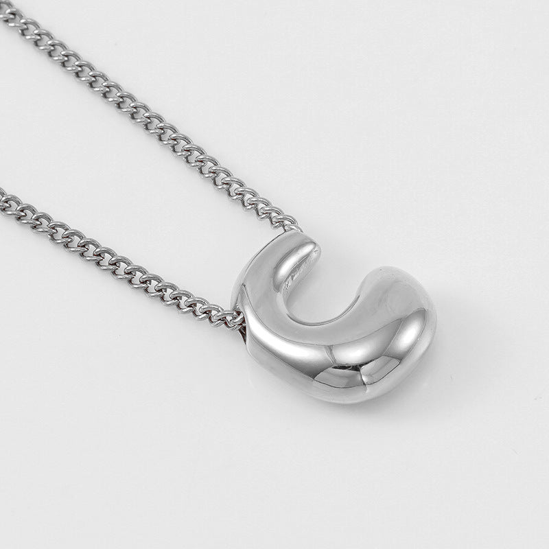 Wholesale Titanium Steel  balloon bubble letter pendant female necklace