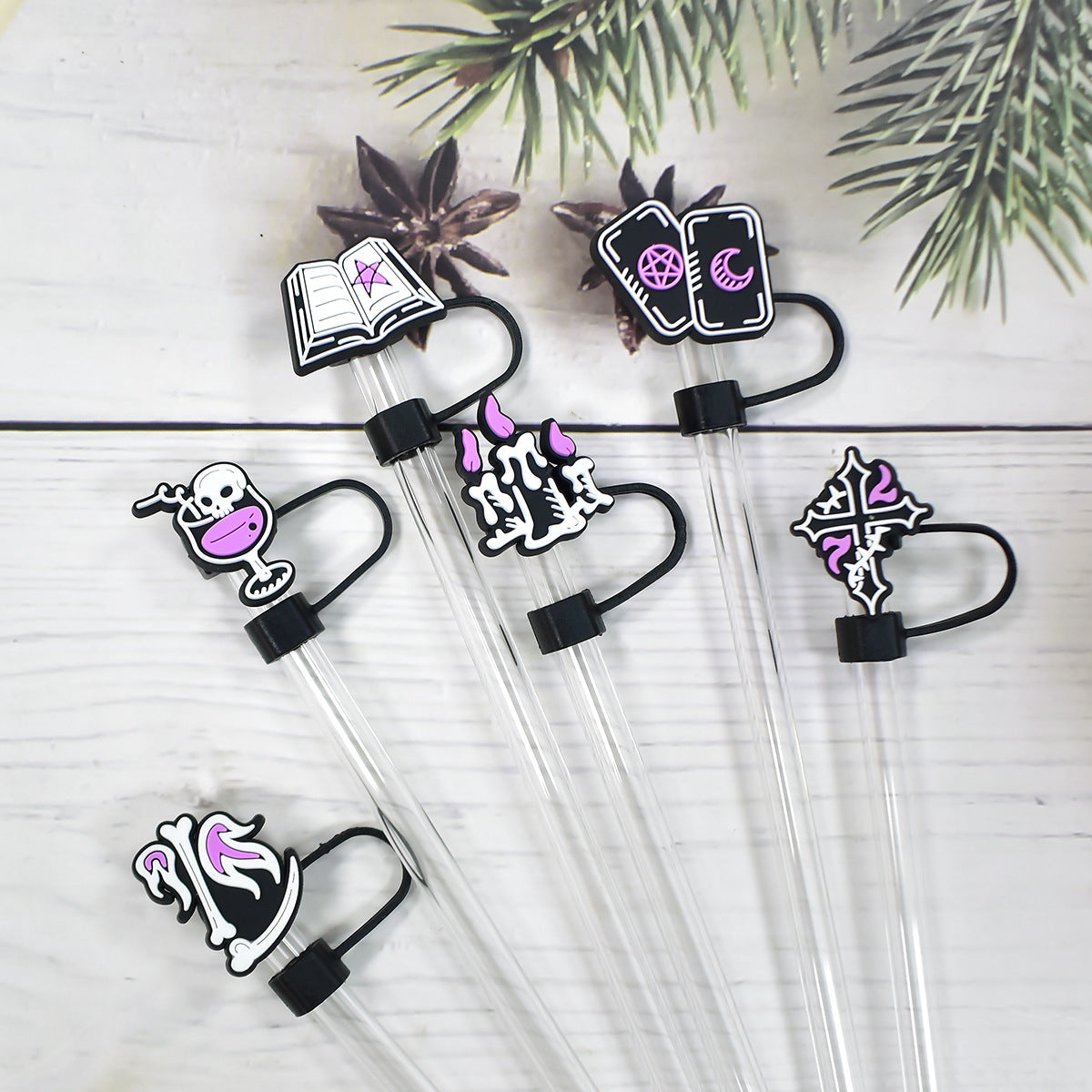 Wholesale Random 100pcs Creative    10mm PVC Soft Straw Tube Cap