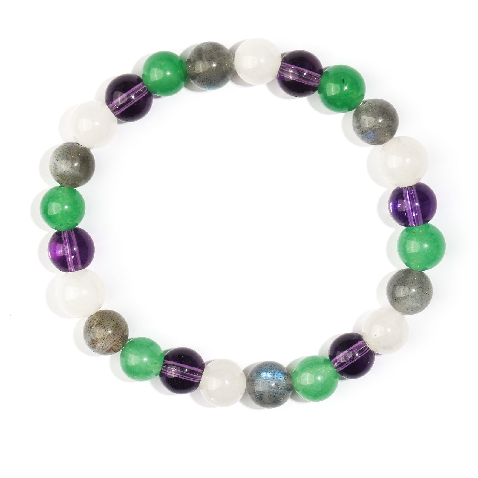 Wholesale Natural stone bracelet elastic rope beaded 8mm chalcedony agate hand-woven bracelet