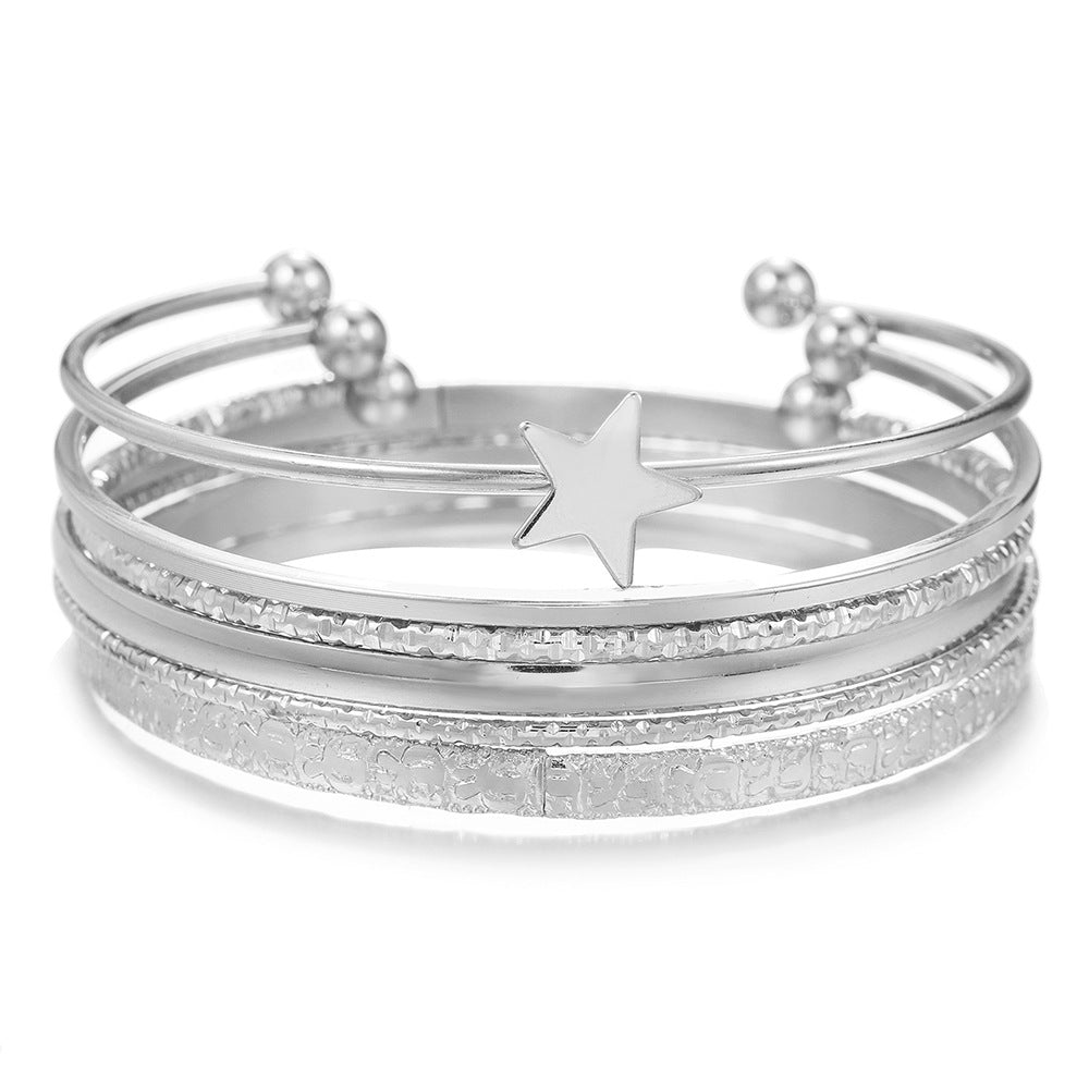 Wholesale Set of 12 Bracelets Set Cross-Border Jewelry Bohemian Style Multi-Layer Alloy Bracelets