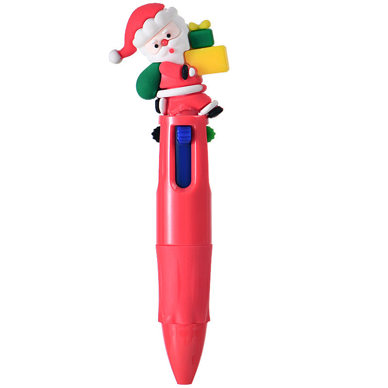 Wholesale Cute cartoon Christmas four-color ballpoint pen