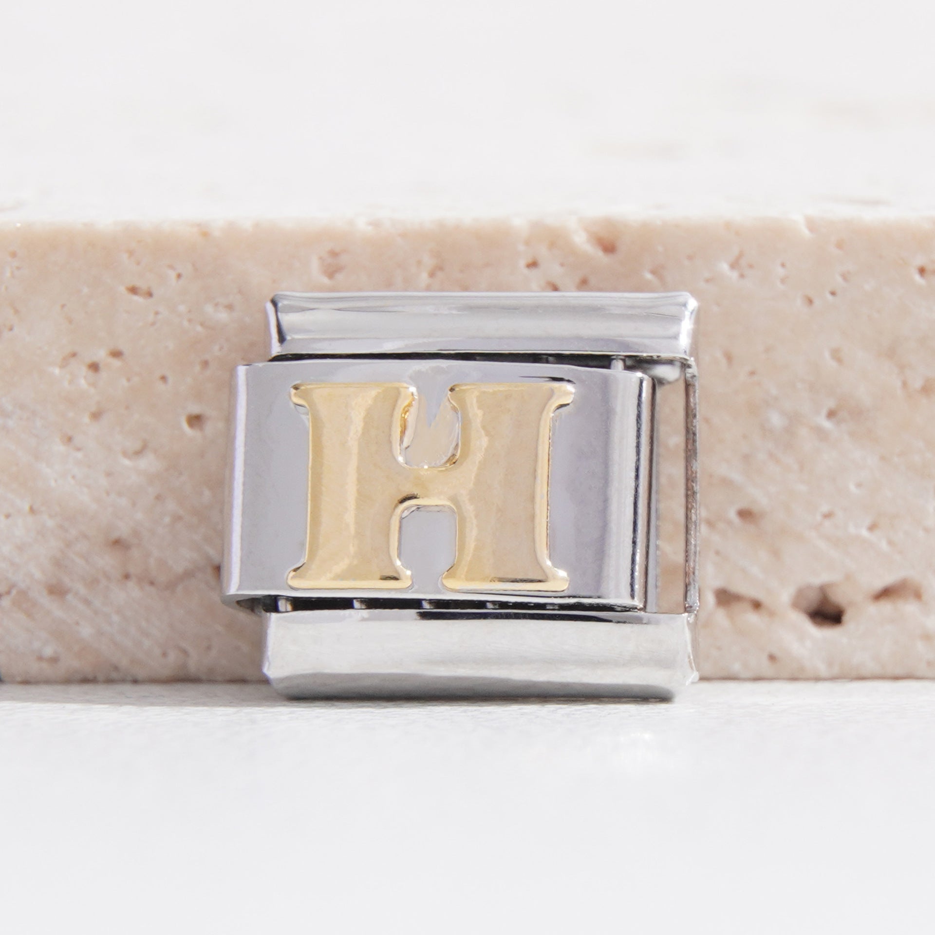 Wholesale Italian Charm Bracelet 9mm DIY Splicing Black Letter Stainless Steel Composable Bracelet