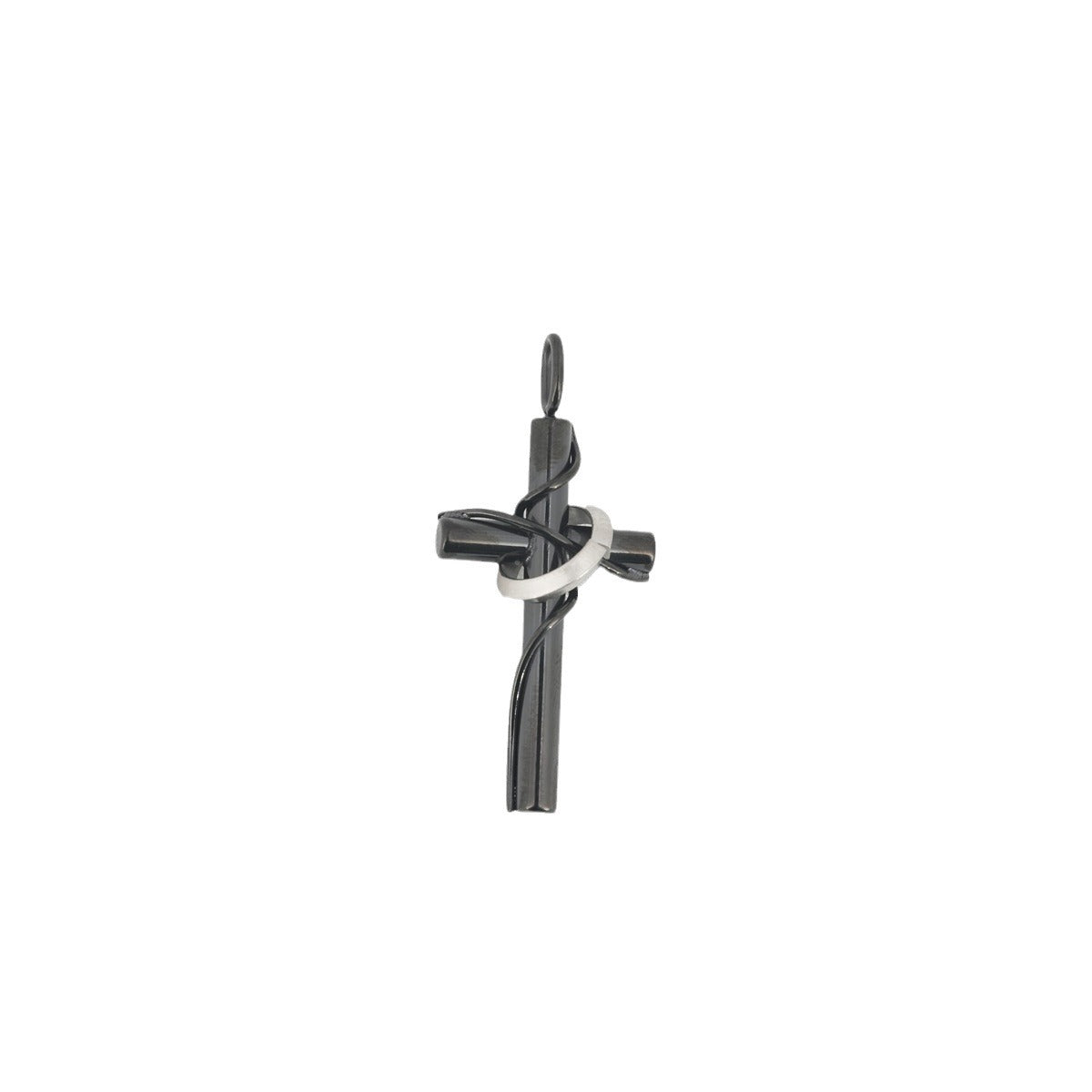 Wholesale creative titanium steel men's cross necklace