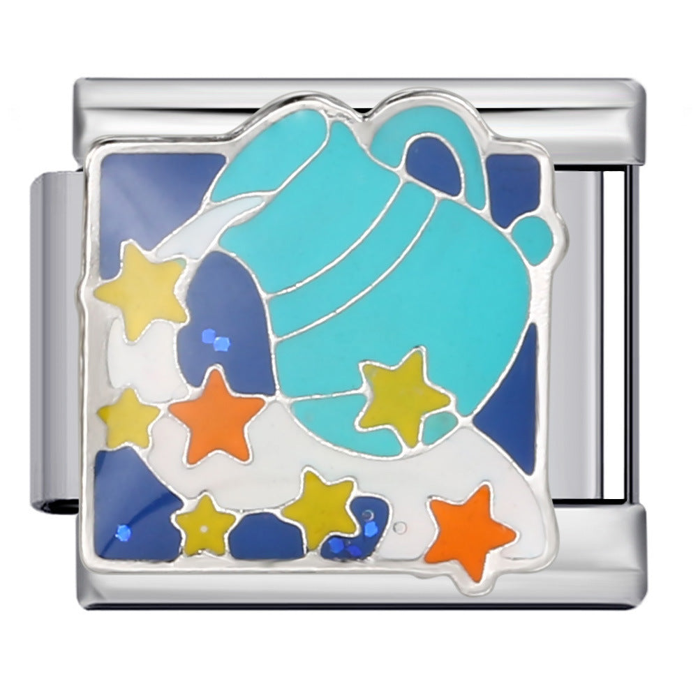 Wholesale 5pcs Italian Charm Bracelet 9mm DIY Splicing Fairytale Castle Stainless Steel Composable Bracelet