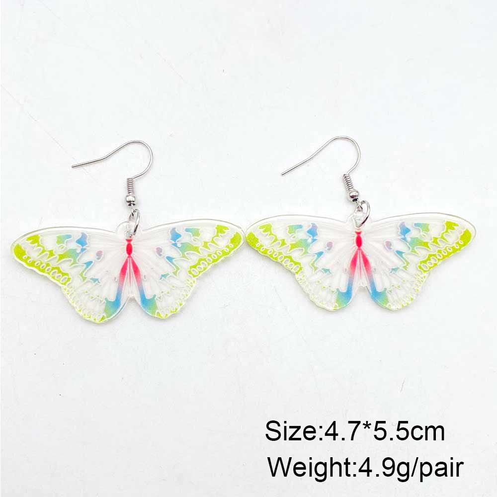 Wholesale Bohemian Painted Ethnic Style Butterfly Acrylic Earrings ACC-ES-CY007
