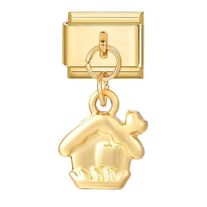 Wholesale 9mm Italian Charm Starter Bracelets DIY Heart and Bowknot Pendant Style Stainless Steel Composable Bracelet