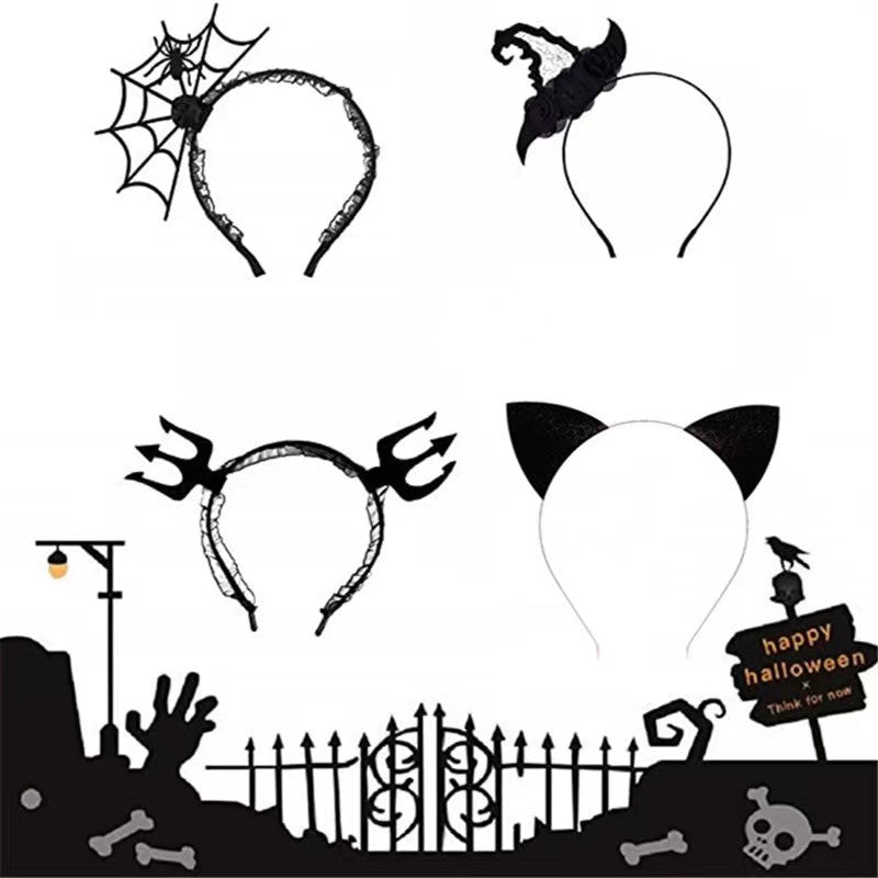 Wholesale   devil funny headband suit creative devil  web wizard hat four-piece set