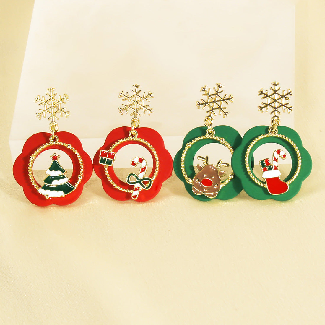 Wholesale  creative cute design Christmas earrings