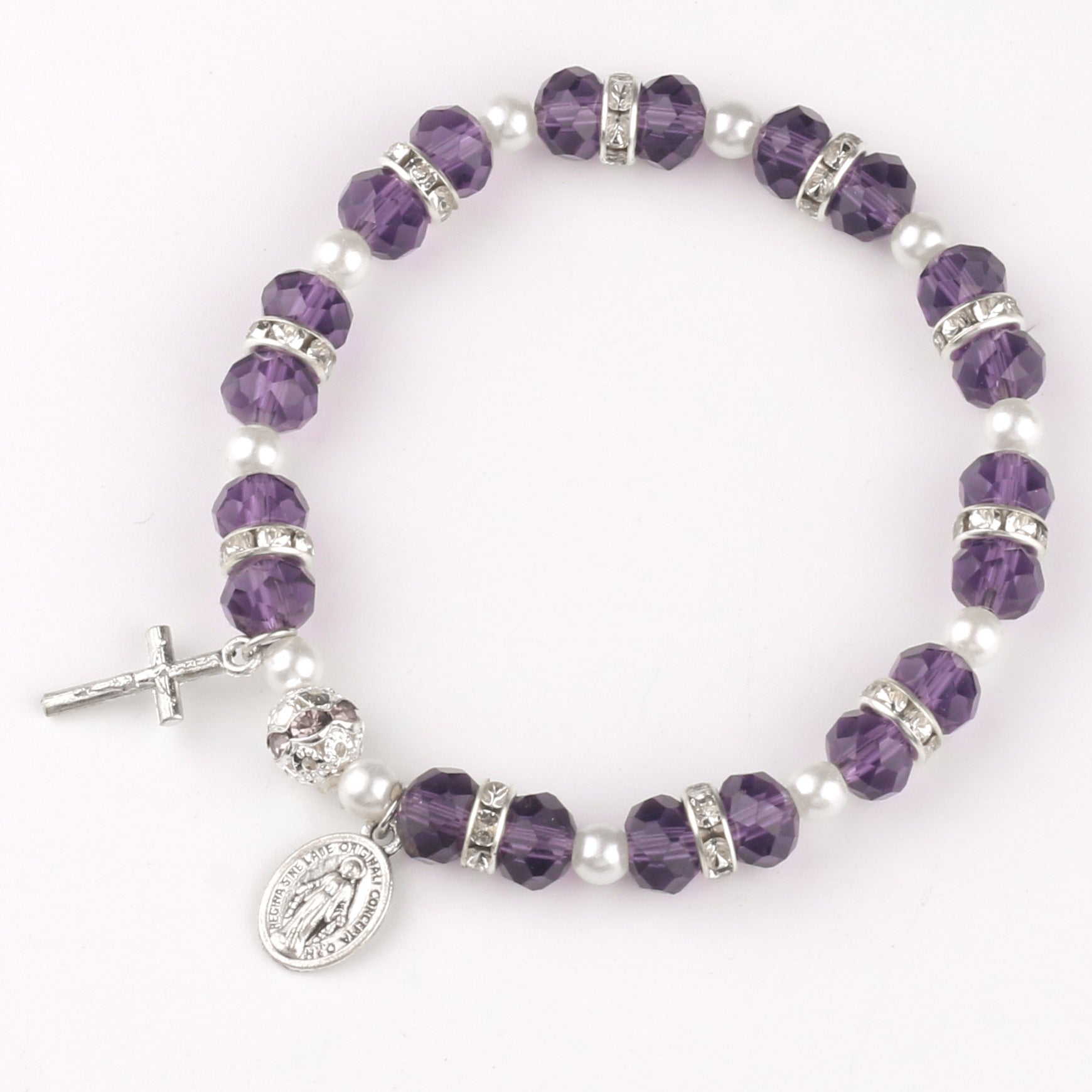 Wholesale Crystal Cross Stretch Beaded Bracelet