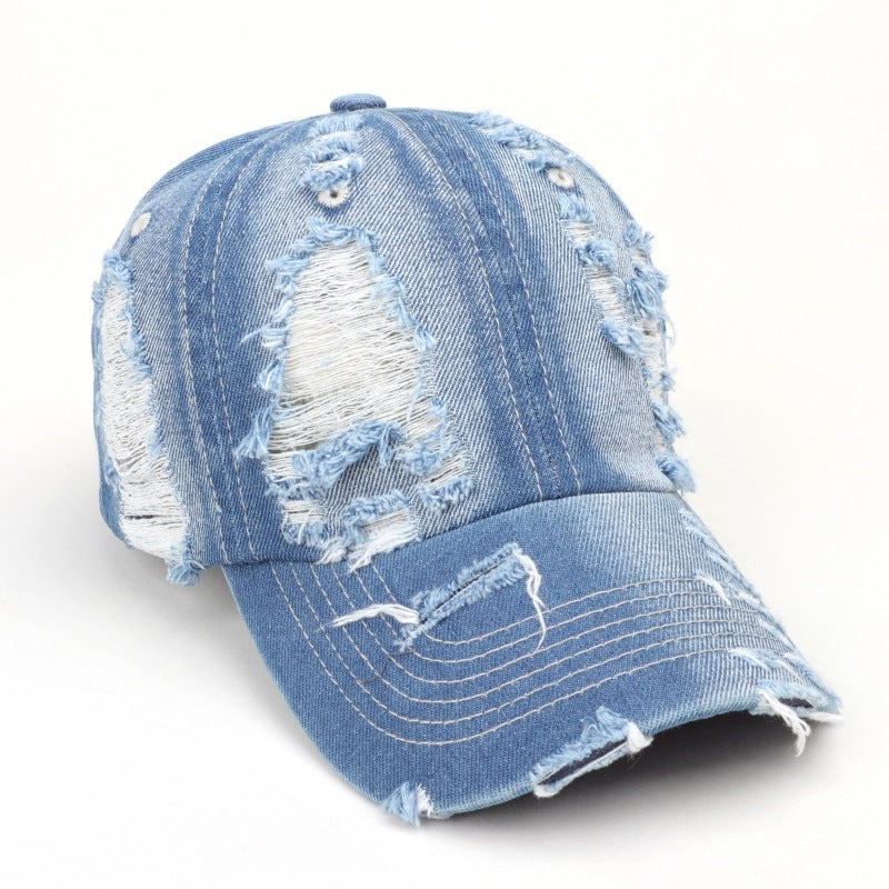 Wholesale Denim Ripped Cotton Caps Baseball Caps ACC-HT-LueLan019