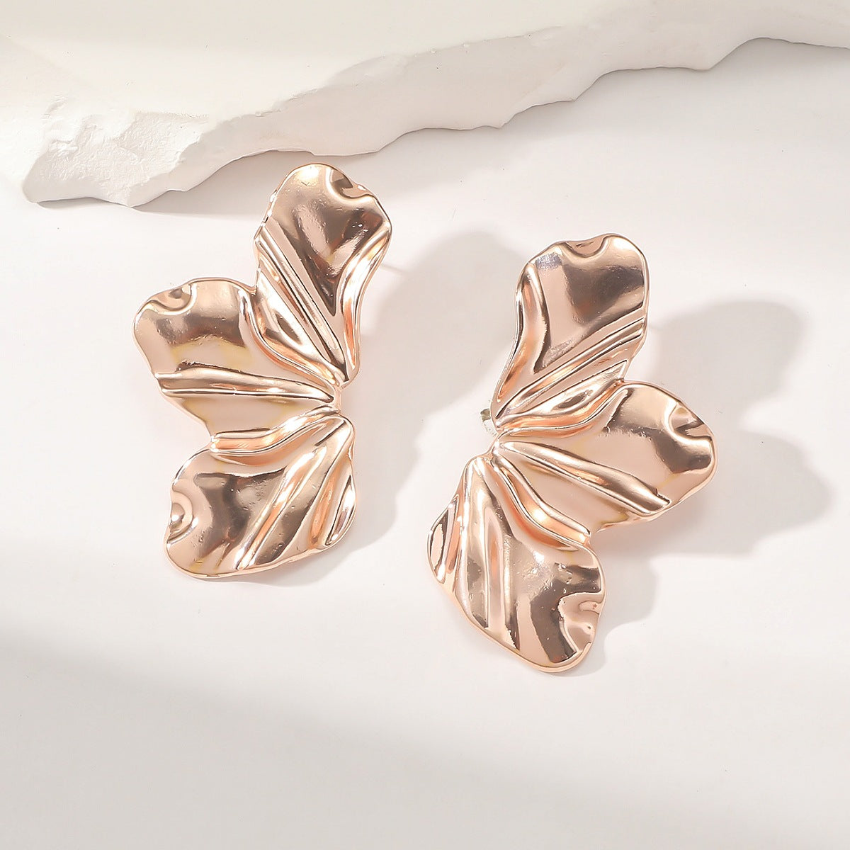 Wholesale Liquid Irregular Leaf Earrings Metal Earrings ACC-ES-CMi017