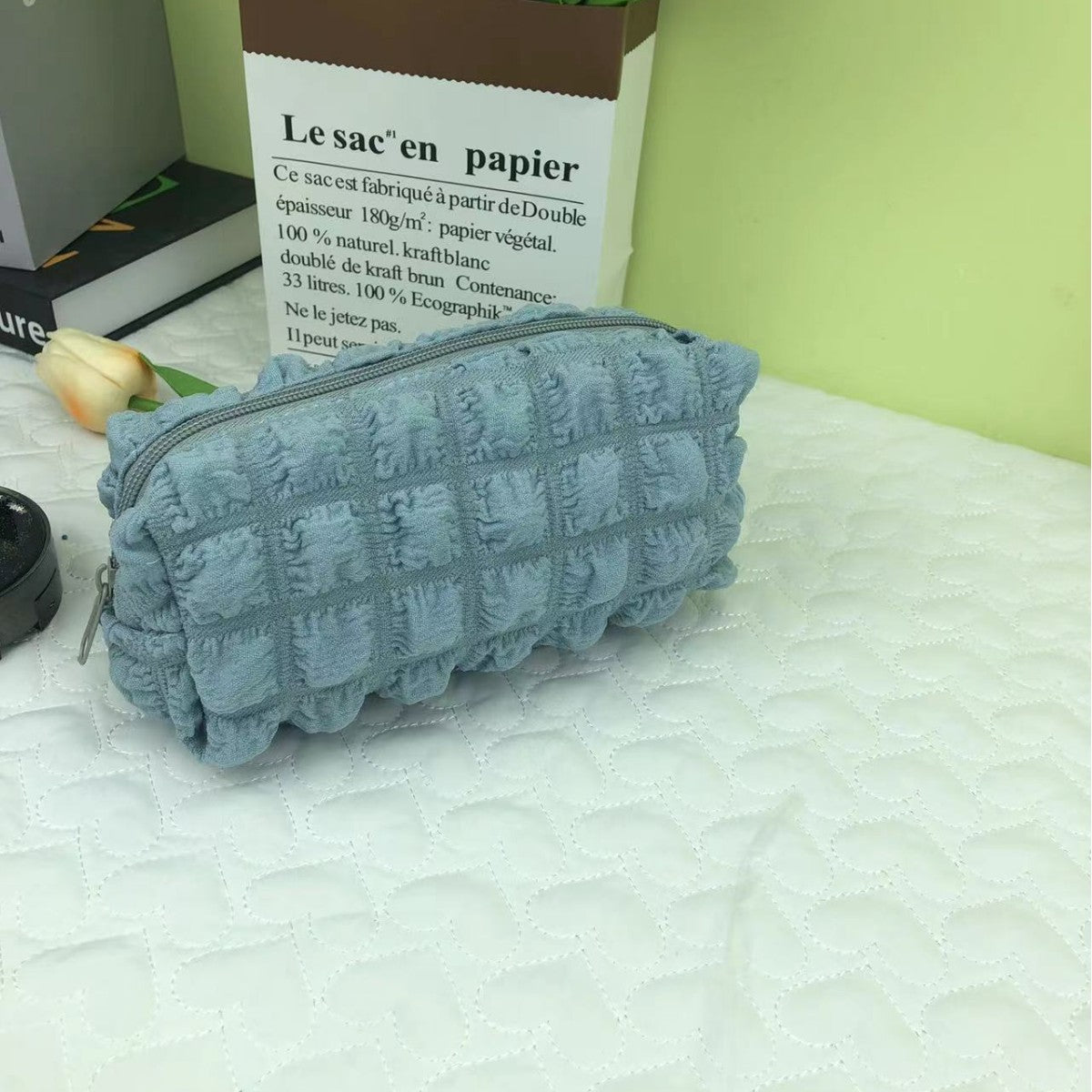 Wholesale Macaroon Color Bubble Grid Pencil Case