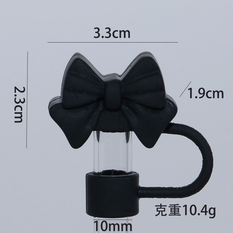 Wholesale 50pcs Bow 10mm Straw Cover Straw Tube Cap