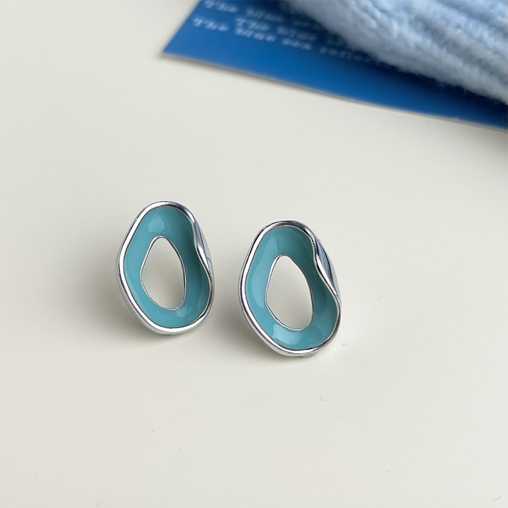 Wholesale blue oil earrings