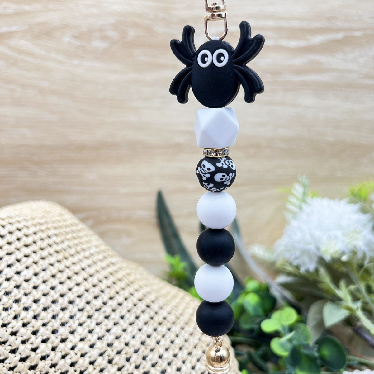 Wholesale   Ghost Pumpkin Car Beaded Tassel Charm Keychain,  Decorative Bag Hanger for Party Gift Boutique