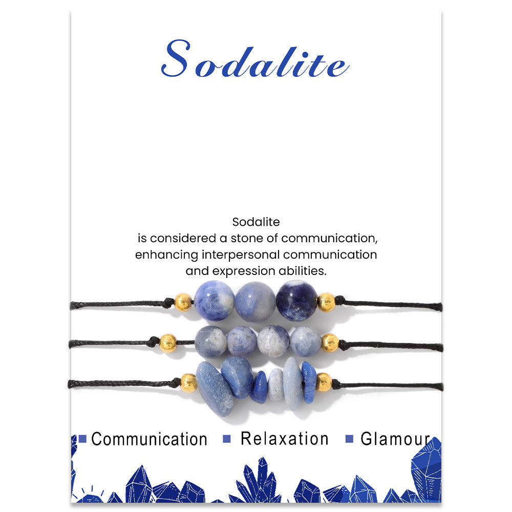 Wholesale Natural Stone Crystal Set Crushed Stone Beads Handmade Woven Bracelets ACC-BT-GEB010