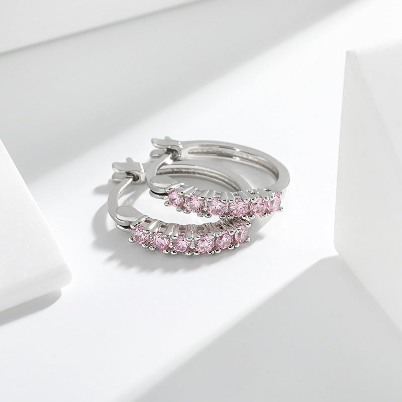 Wholesale  Diamond Ear Buckle  Colorful Sapphire Earrings