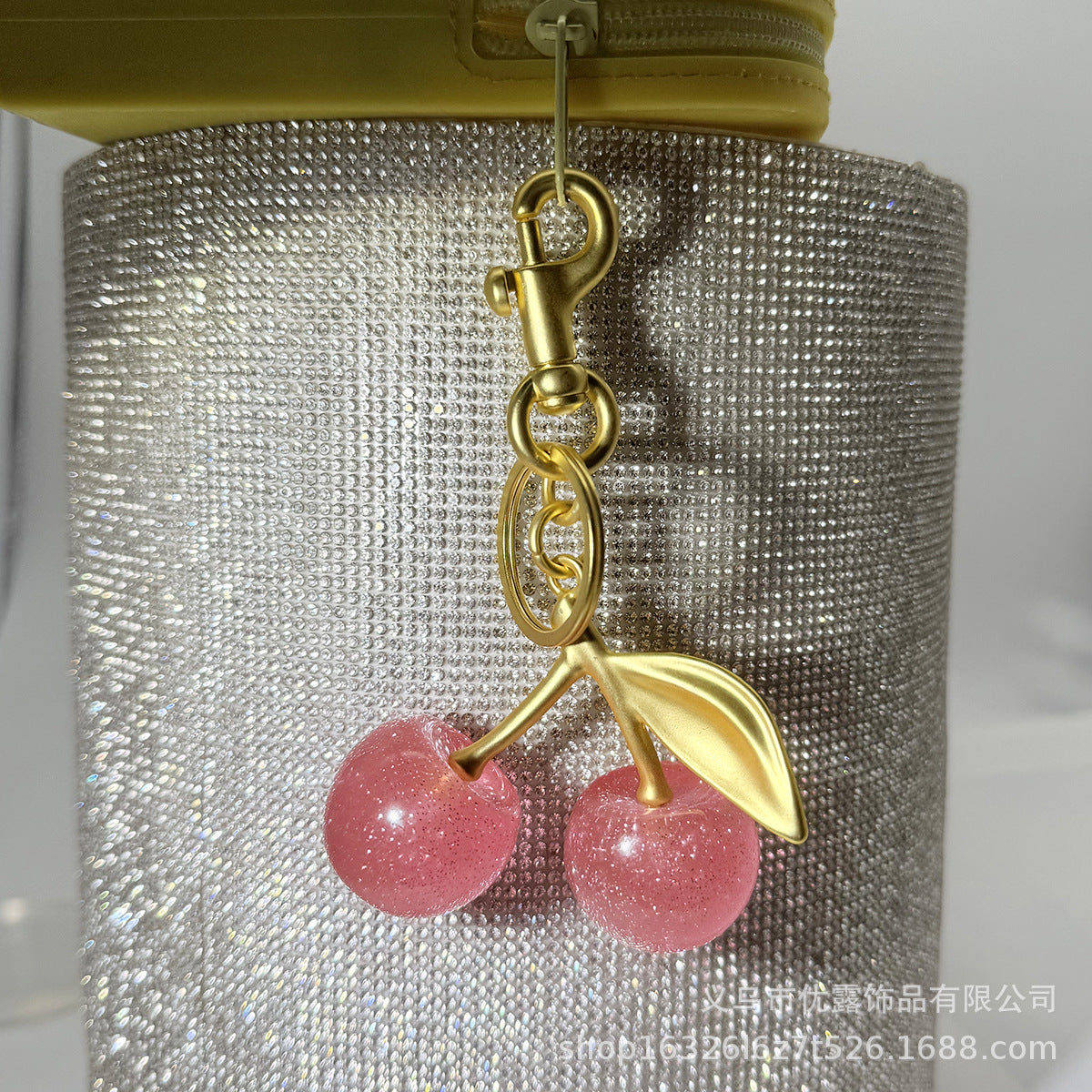 Wholesale Cherry Fruit Bag Pendant Cherry Keychain