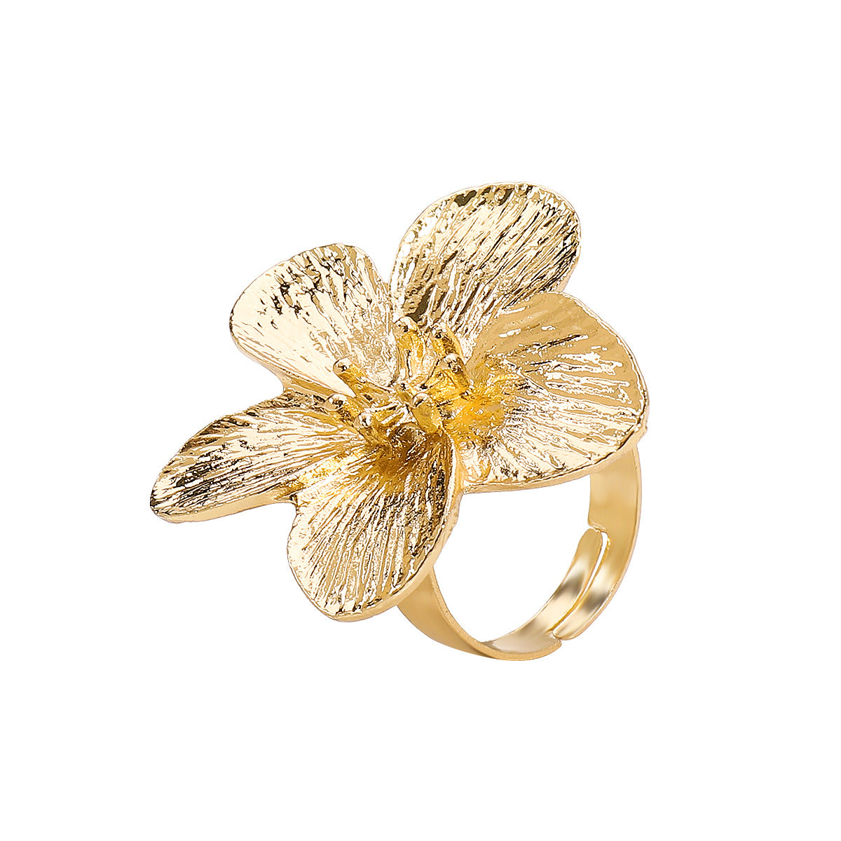 Wholesale Simple Metal Style Earrings Retro Flower Necklace Niche All-match Ring