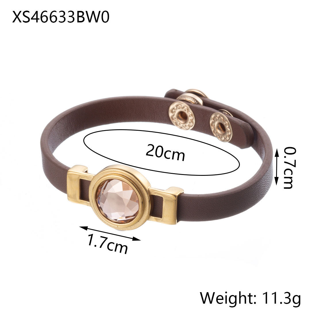 Wholesale Geometric circular leather bracelet