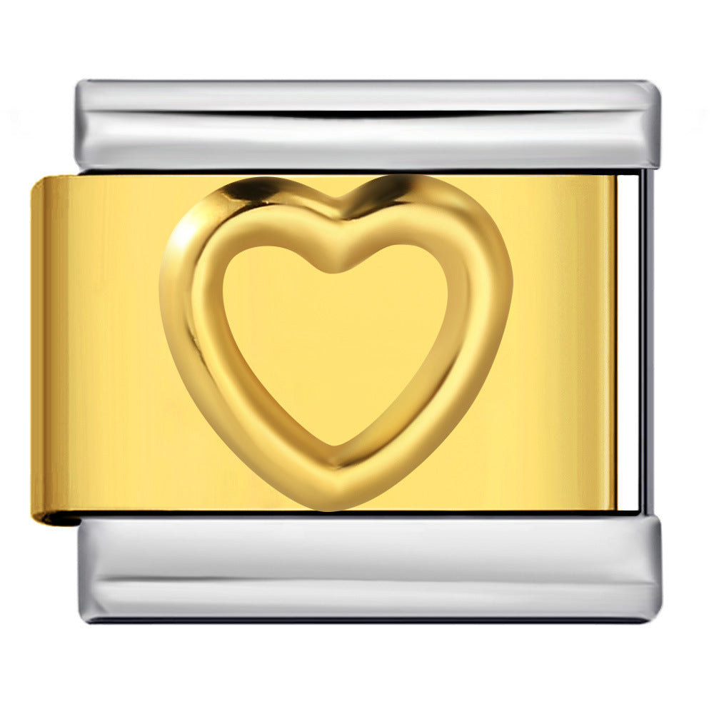 Wholesale  Italian Charm Bracelet 9mm DIY Gold and silver stamping Creative Stainless Steel Composable Bracelet