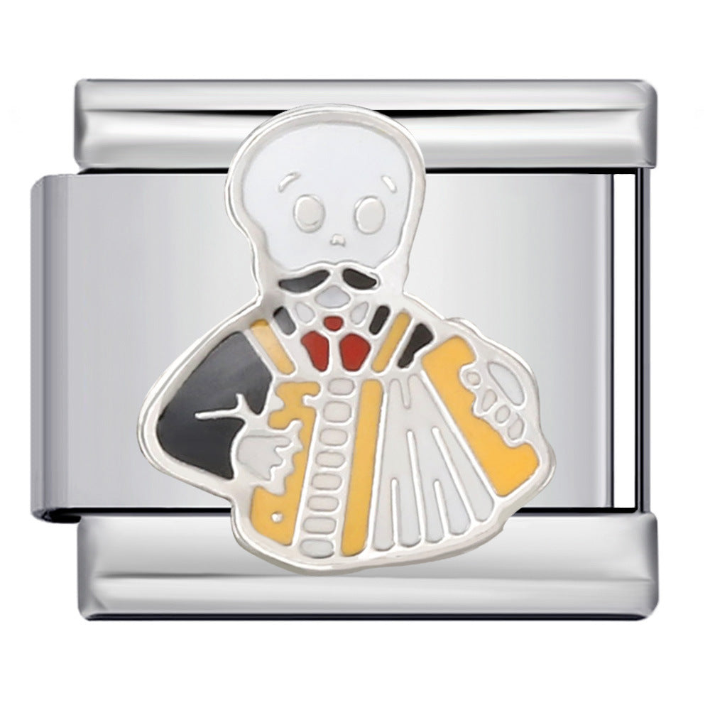 Wholesale Italian Charm Bracelet 9mm DIY Splicing Removable Gothic Halloween Element Stainless Steel Composable Bracelet