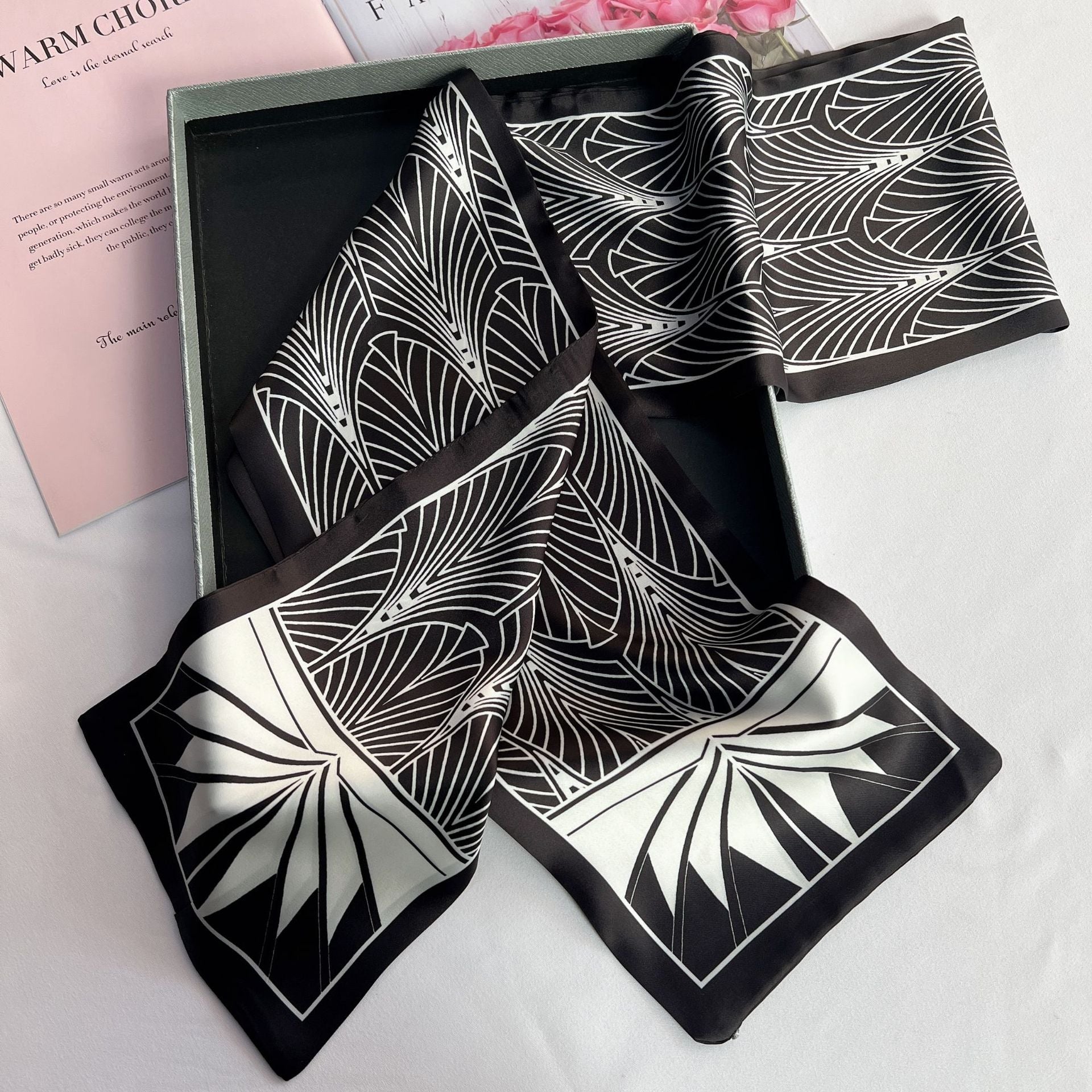 Wholesale  Narrow Silk f Long Retro Silk Scarf