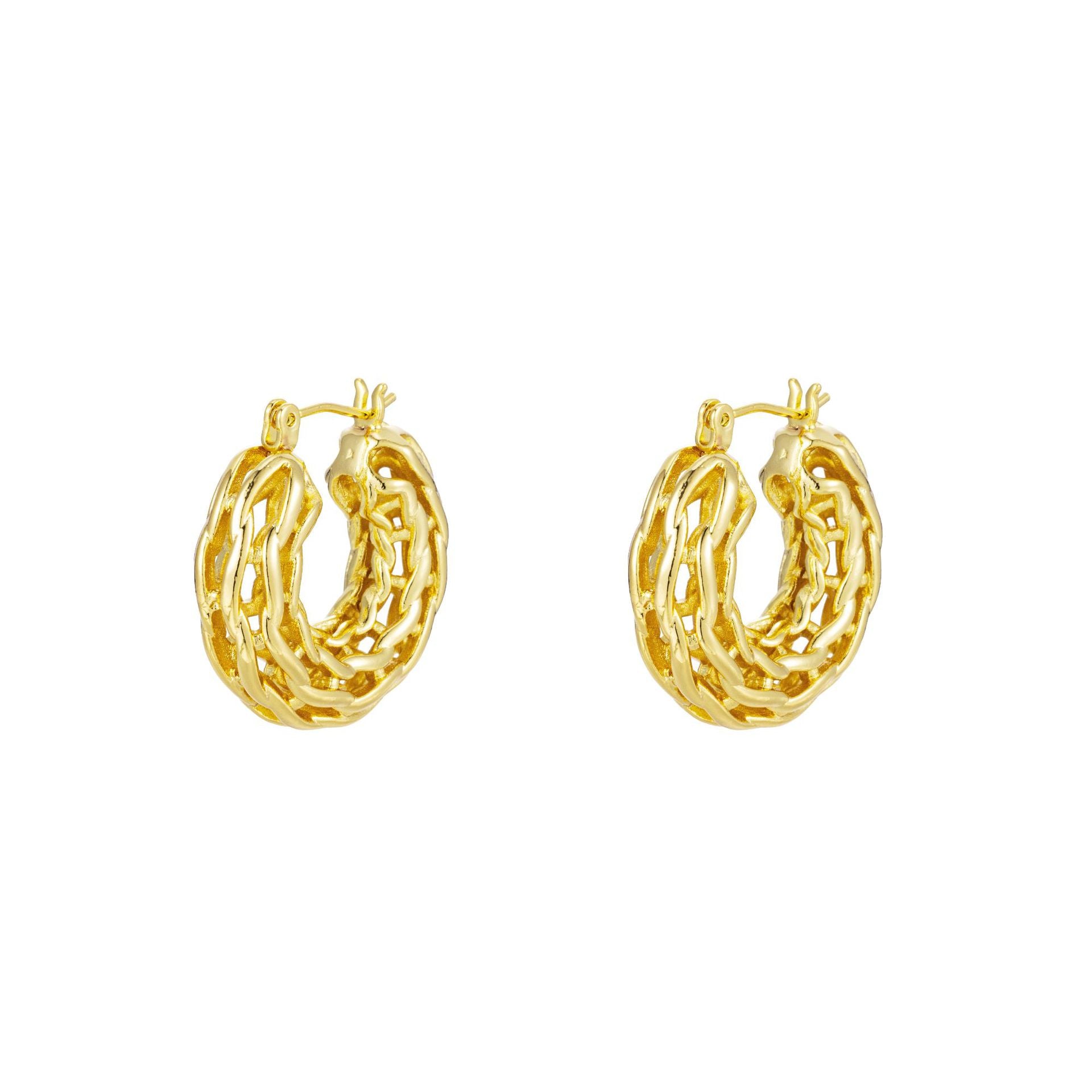 Wholesale copper plated 18K real gold earrings