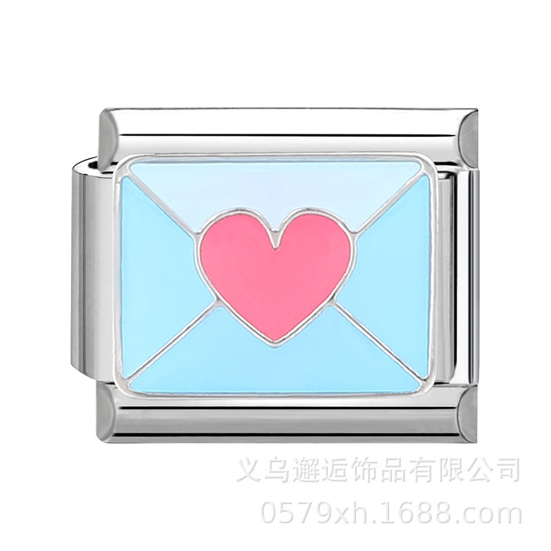 Wholesale  Italian Charm Bracelet 9mm DIY Splicing Removable Cartoon Food Stainless Steel Composable Bracelet