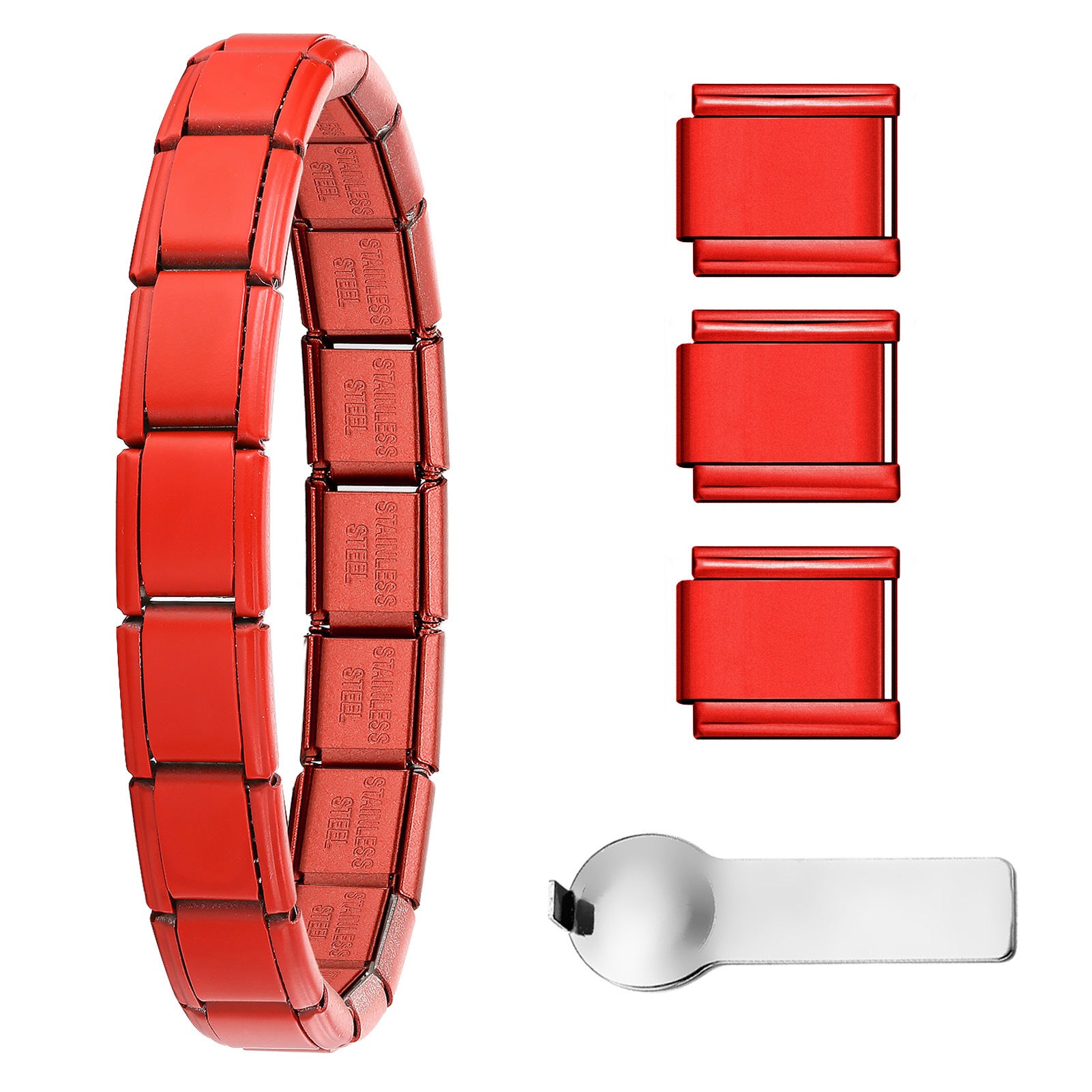 Nuovo set di braccialetti modulari italiani multicolori all'ingrosso, braccialetto di giunzione fai-da-te in acciaio al titanio, affascinante confezione regalo di gioielli modulari