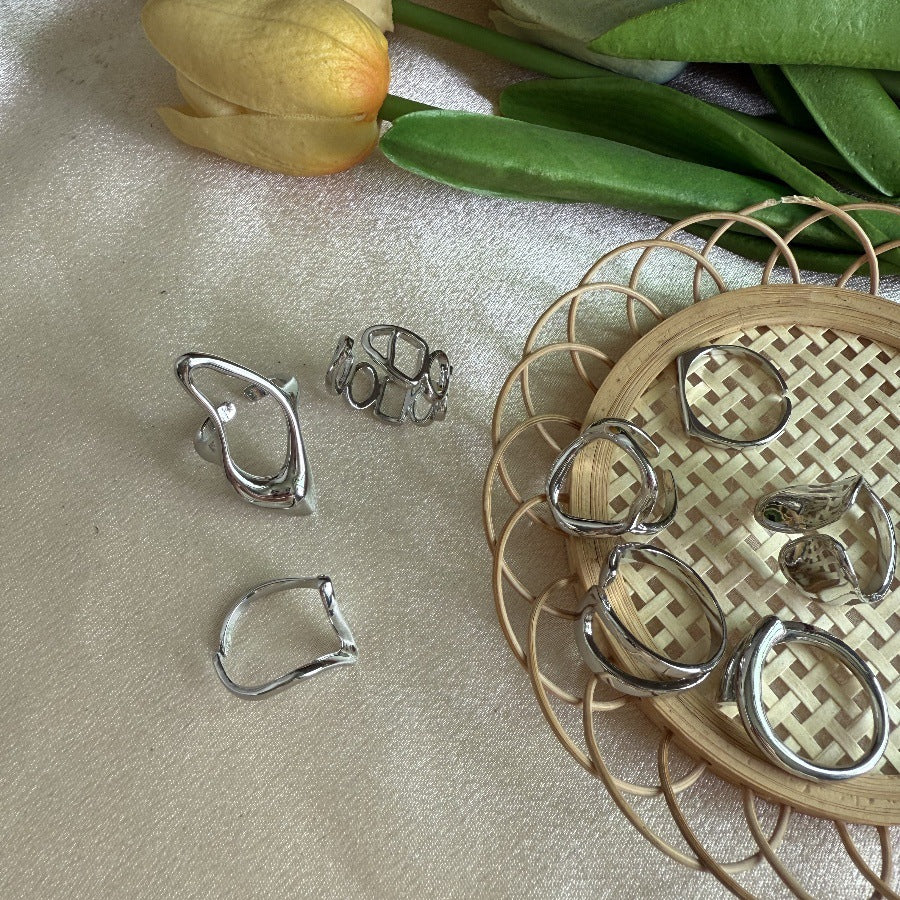 Wholesale Fashionable geometric exquisite design ring 9-piece set