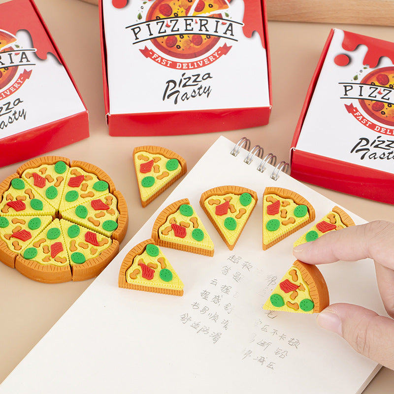 Wholesale Creative simulation boxed pizza Eraser