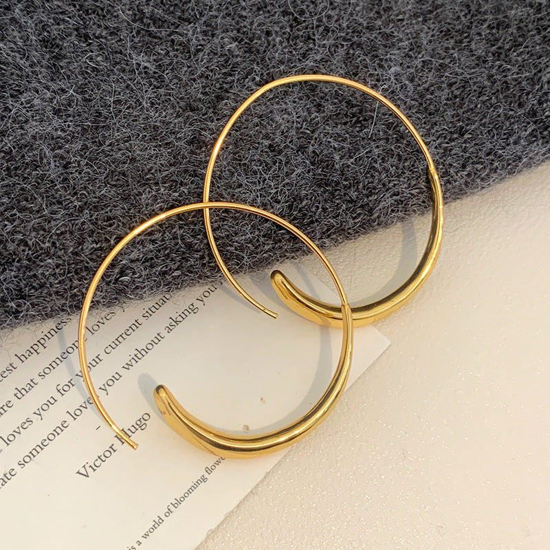 Wholesale hoop solid color glossy large earrings