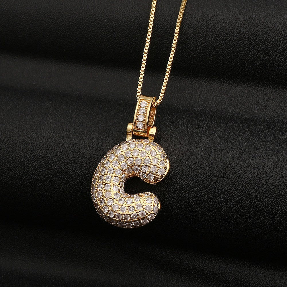 Wholesale 18k Gold Plated Necklace Balloon English Letter Pendant Necklace Titanium Steel Necklace ACC-NE-YanZhi003