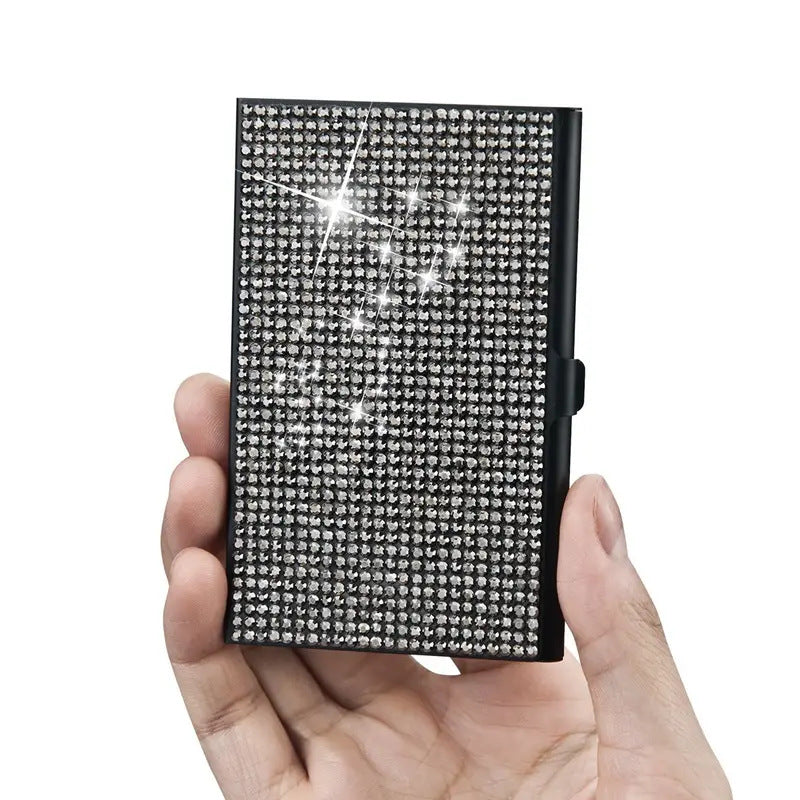 Wholesale Metal Rhinestone Business Card Holder with Rhinestone Business Card Box ACC-BCB-ChiHai001