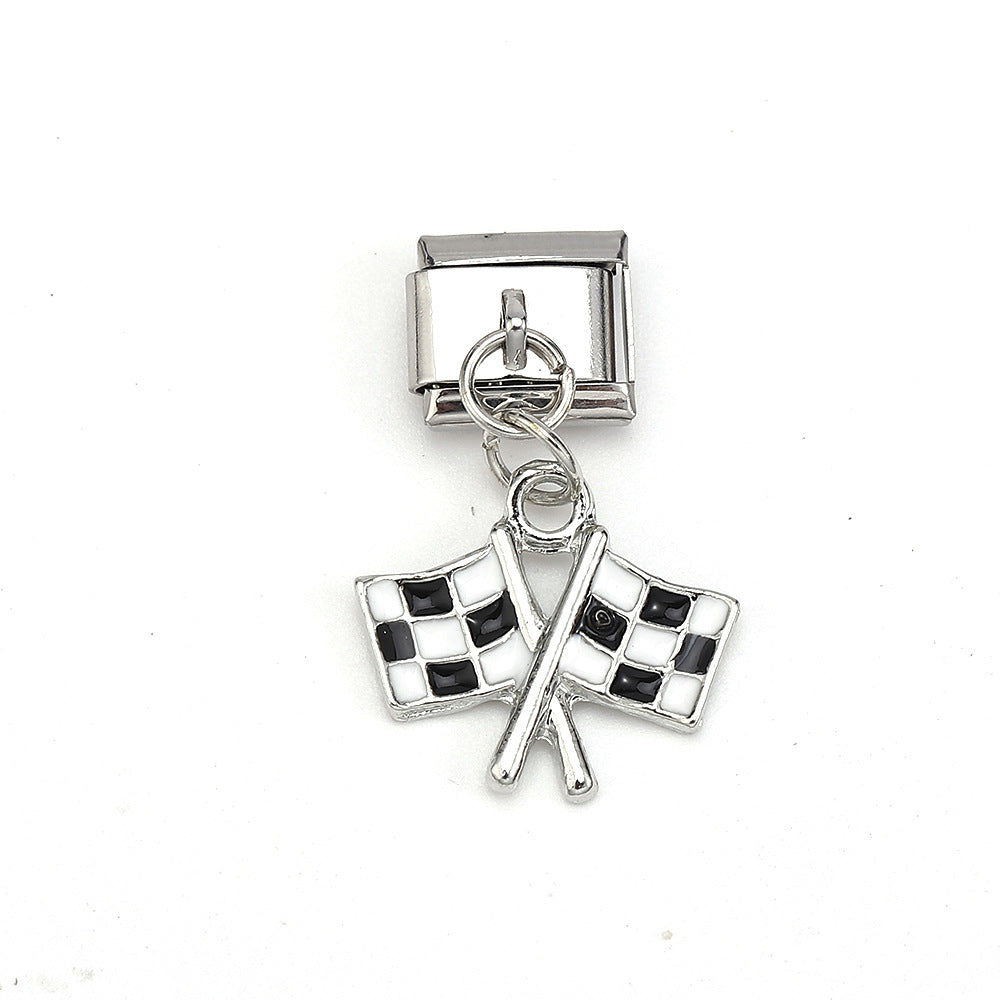 Wholesale 5pcs Italian Charm Bracelet 9mm DIY Splicing Colorful Pendant Stainless Steel Composable Bracelet