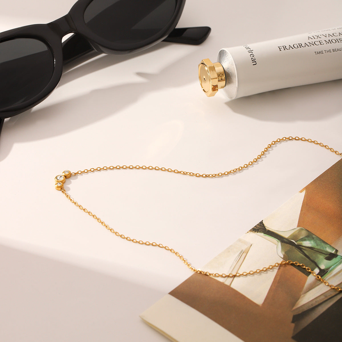 Wholesale Stainless Steel Diamond Pendant 18K Gold Necklace