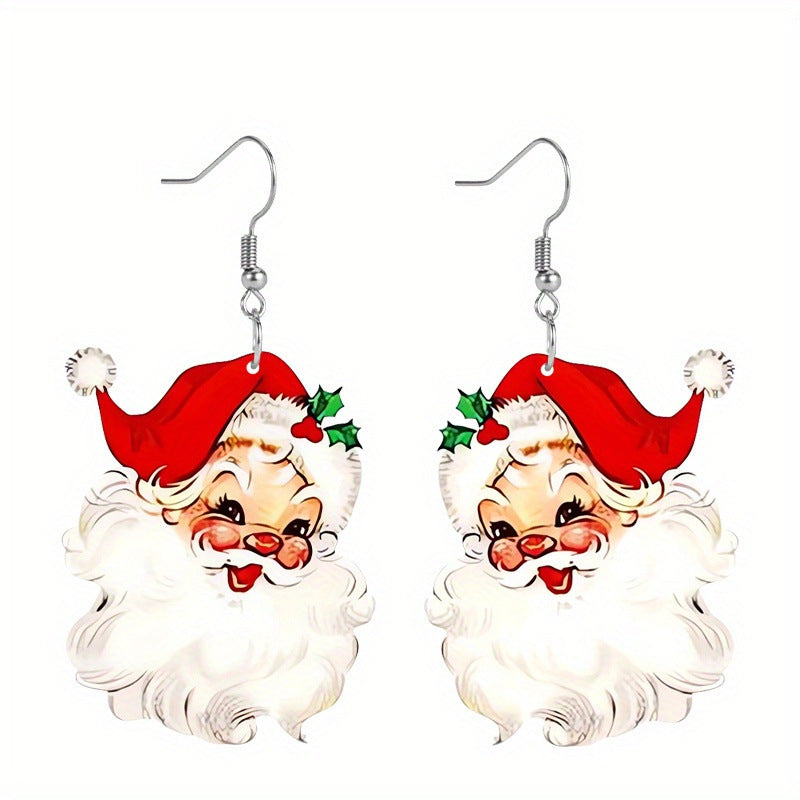Wholesale Cute Santa Claus Acrylic Dangle Earrings