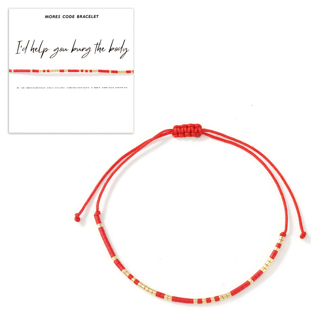 Bracelet fin Bohemian Morse Code en gros