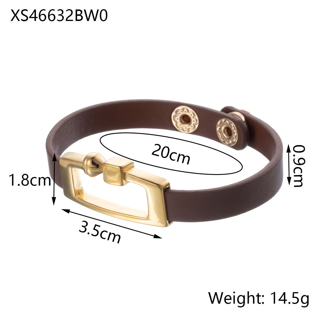 Wholesale Geometric circular leather bracelet