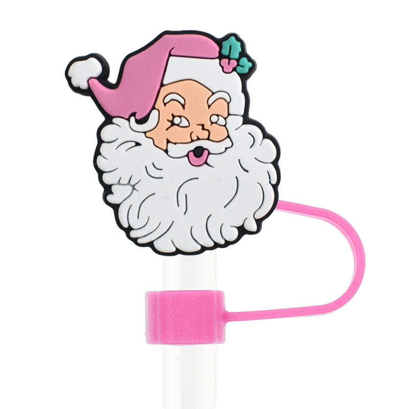 Wholesale Random 100pcs Christmas 10mm PVC Soft Straw Tube Cap ACC-SCR-RYY091