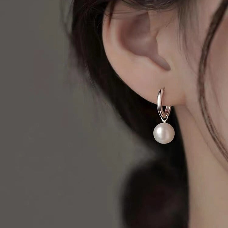 Wholesale 925 silver needle pearl light luxury earrings